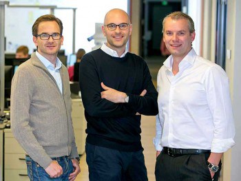 Das Management von auxmoney: Philip Kamp, Raffael Johnen und Philipp Kriependorf wollen Crowdlending als Alternative zur Bank etablierenauxmoney