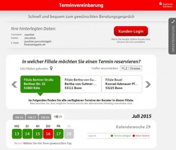 Resposive Design: Passt sich dem Bildschirm des Users an.Sparkasse KölnBonn