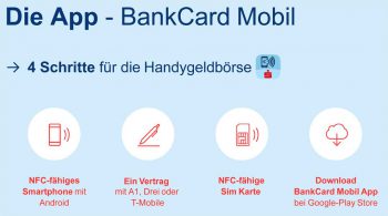 Die Bankkarte als App im Handy wird von den drei großen Mobilfunk-Anbietern Österreichs unterstützt: A1, Drei und T-MobileErste Bank und Sparkassen