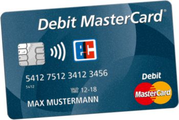 Altertümliche girocard mit Debit Mastercard als Co-badge