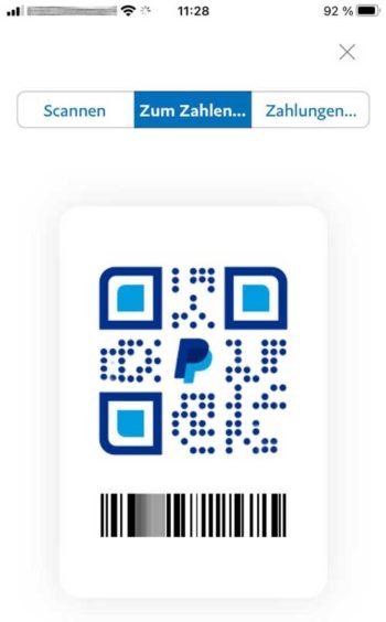 Neuer PayPal-QR-Code