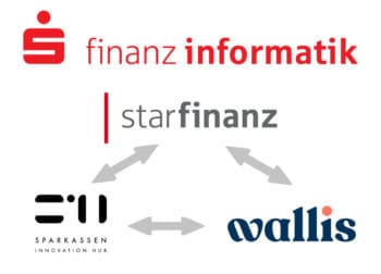 Unter dem Dach der Starfinanz, die zur Finanz Informatik gehört, arbeiten die beiden Töchter wallis und S-Hub zusammen. <Q>Star Finanz, FI, wallis