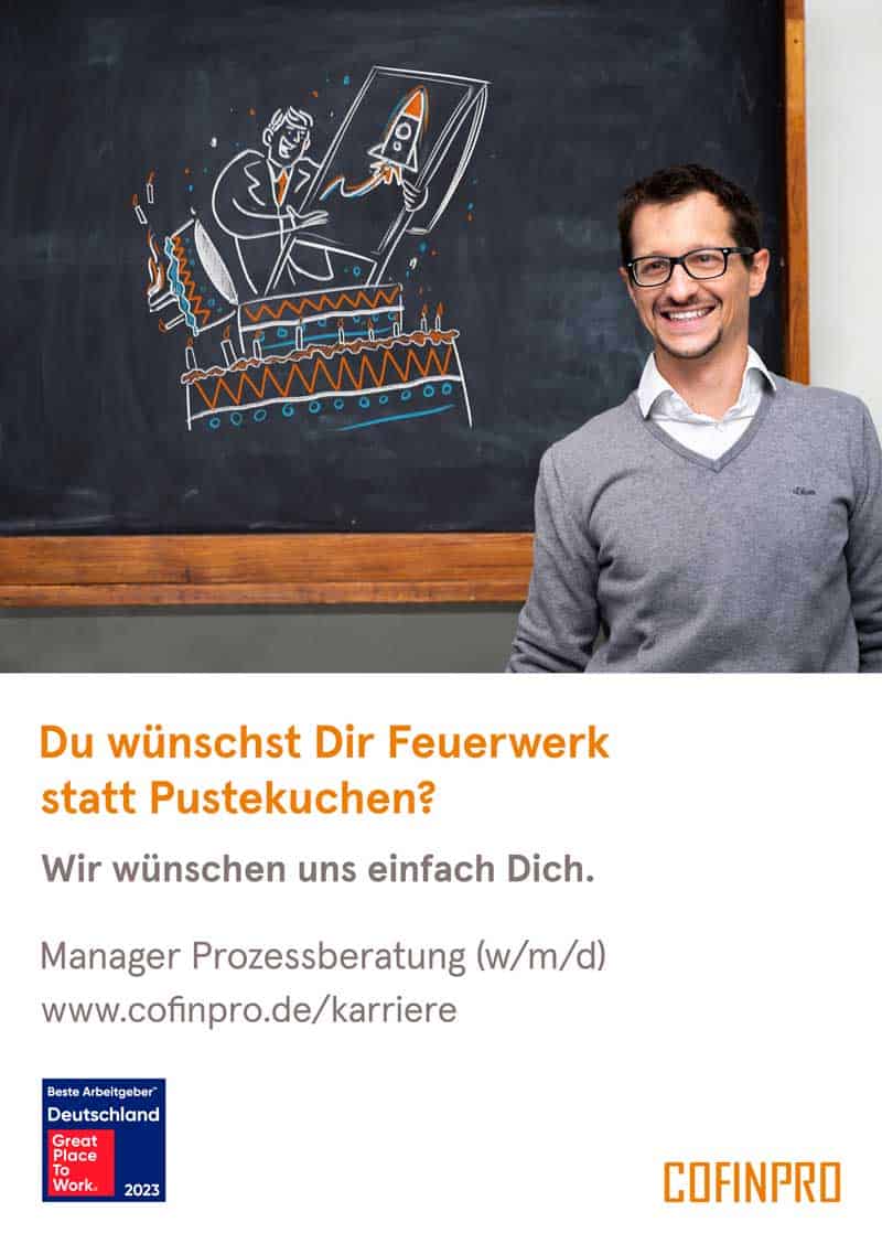 Cofinpro: (Senior) Manager mit Schwerpunkt Prozessberatung (w/m/d)<q>Cofinpro